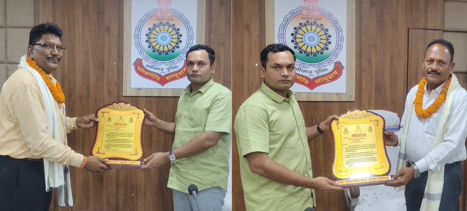 निरीक्षक जे.एस.कंवर व एसआई रामप्रताप साहू हुए सेवानिवृत्त, पुलिस विभाग ने दी भावभीनी विदाई।